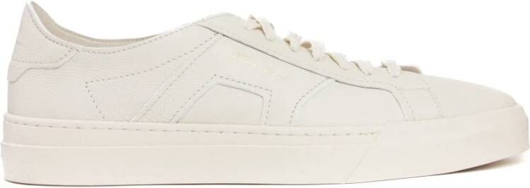 Santoni Witte Dubbele Gesp Sneaker White Heren