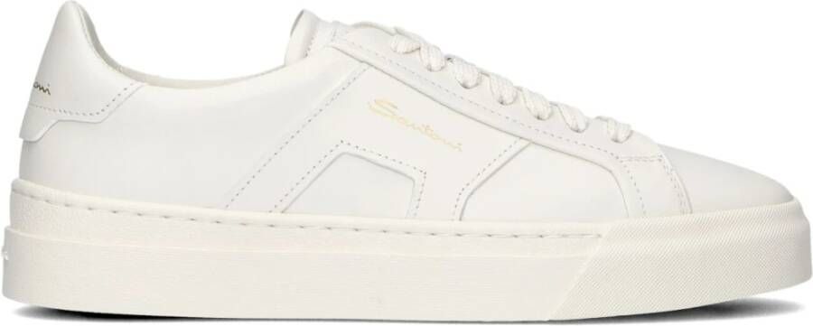 Santoni Lage sneakers met dubbele gesp White Dames