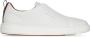 Santoni Witte Leren Instap Sneakers White Heren - Thumbnail 1