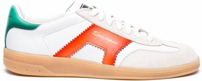 Santoni Witte Leren Sneaker White Dames