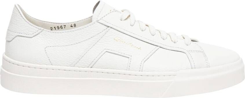 SANTONI Lage Sneakers Heren Dbs Maat: 12 Materiaal: Leer Kleur: Wit