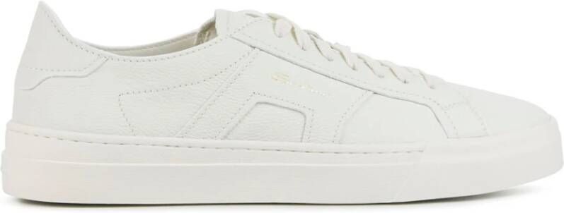 Santoni Witte Leren Sneakers White Heren