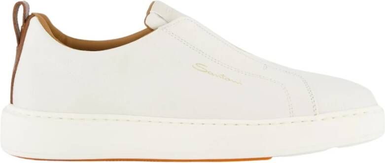 Santoni Witte Sneaker voor Heren White Heren