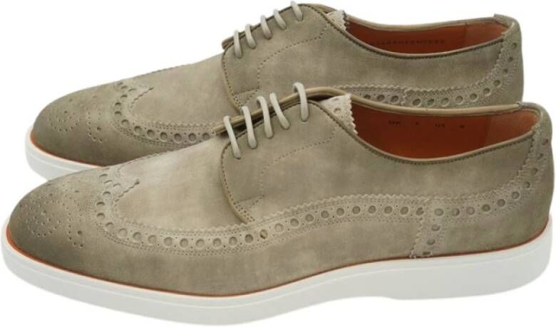 Santoni Zakelijke Schoenen Klassiek Clic Model met een Twist Beige Heren