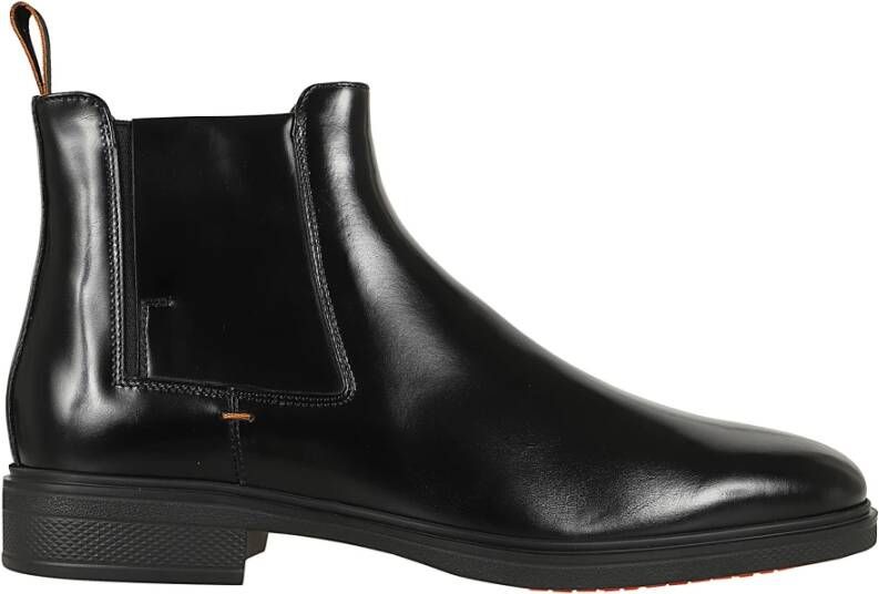 Santoni Zwarte Easy Herenschoenen Black Heren