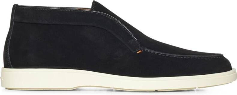 SANTONI Hoge Sneakers Heren Digits Maat: 7 5 Materiaal: Suède Kleur: Zwart