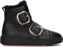 SANTONI Hoge Sneakers Dames Wbcd61038neap Maat: 37 5 Materiaal: Leer Kleur: Zwart - Thumbnail 1