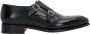 Santoni Zwarte Leren Monk Schoenen Black Heren - Thumbnail 1