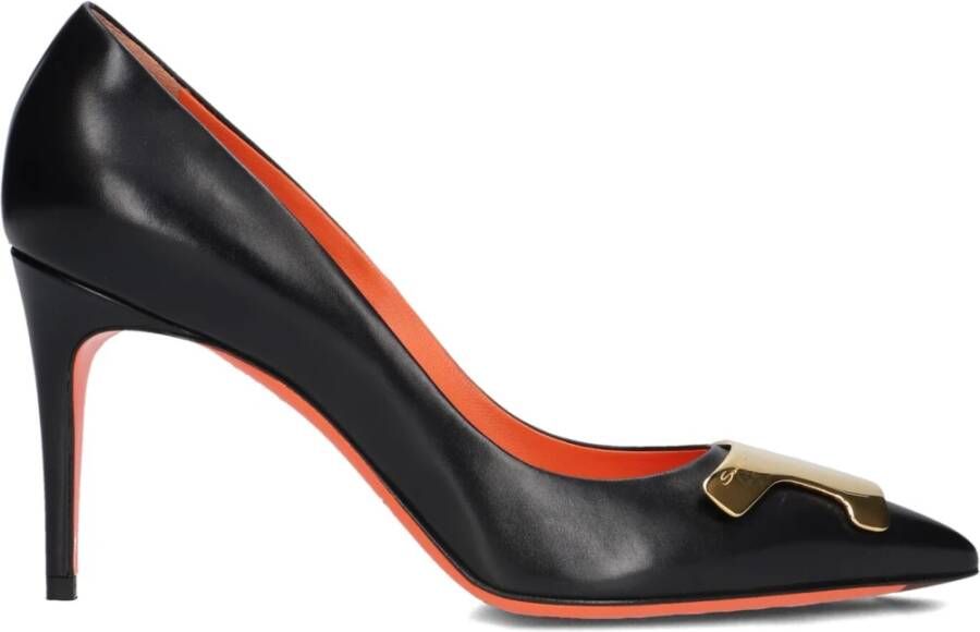 Santoni Zwarte Leren Pumps voor Dames Black Dames