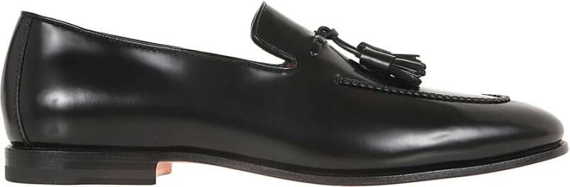 Santoni Zwarte Loafer Schoenen voor Mannen Black Heren