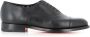 Santoni Zwarte Oxford Leren Schoenen Ambachtelijk Goodyear Black Heren - Thumbnail 1