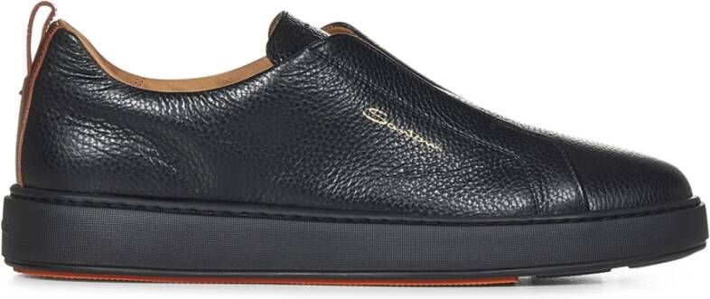 Santoni Zwarte Sneakers Luxe Comfort Stijl Black Heren