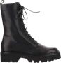 Sartore Zwarte Leren Veterschoenen Black Dames - Thumbnail 5