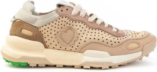 Satorisan Laser-Cut Leren Sneaker Chacrona Beige Dames