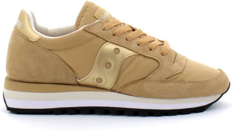 Saucony Beige Sneakers met Stoffen Voering en Rubberen Zool Beige Dames