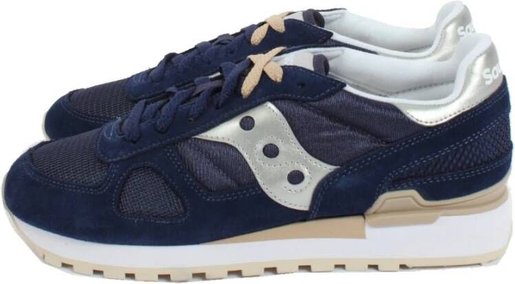 Saucony Blauw Zilver Shadow Original Sneakers voor Dames Blue Dames