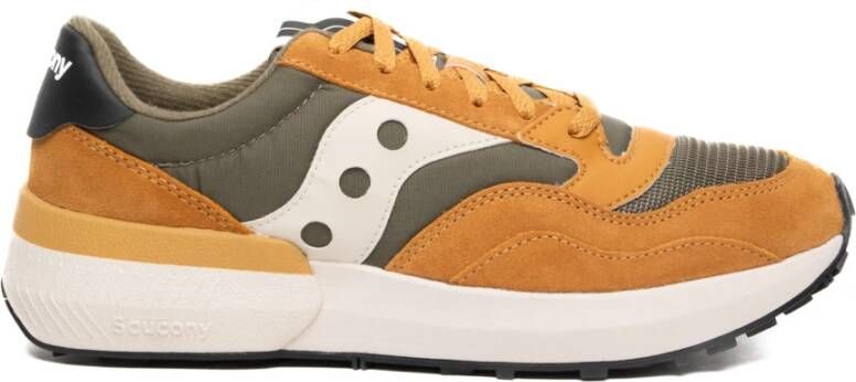 Saucony Groene Sneakers met Platte Veters Multicolor Heren