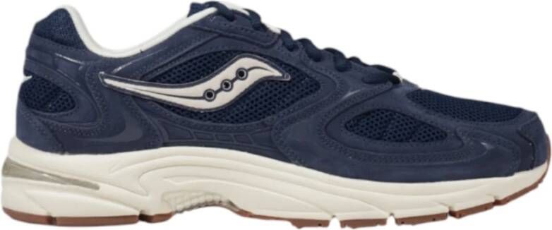 Saucony Blauwe Leren Sneakers met Rubberen Zool Blue Heren