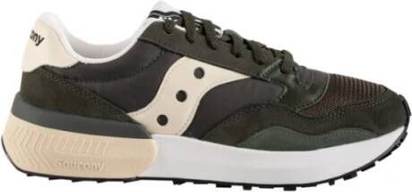 Saucony Groene Sneakers met Stoffen Voering en Rubberen Zool Groen Heren