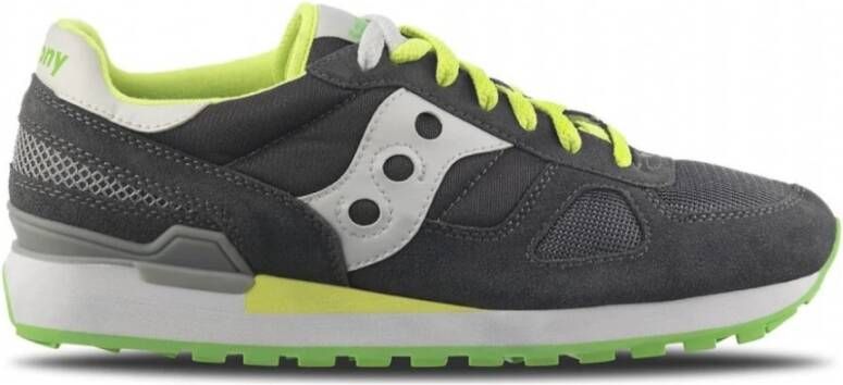 Saucony Originele Shadow Sneakers Grijs met Fluorescerende Inzetstukken Gray Heren