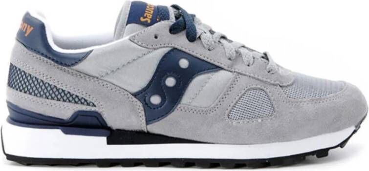 Saucony Originele Shadow Sneakers in Grijs met Blauwe Inzetstukken Gray Heren