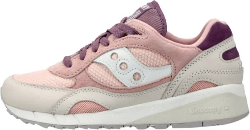 Saucony Roze Witte Shadow 6000 Sneakers Wit Heren