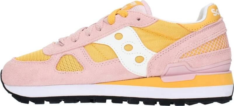 Saucony Platform Sneakers van Stof en Suède Pink Dames