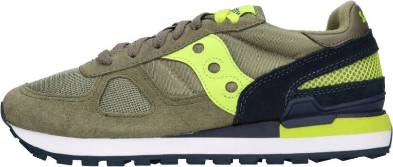 Saucony Groene Sneakers met Stoffen Voering en Rubberen Zool Groen Heren