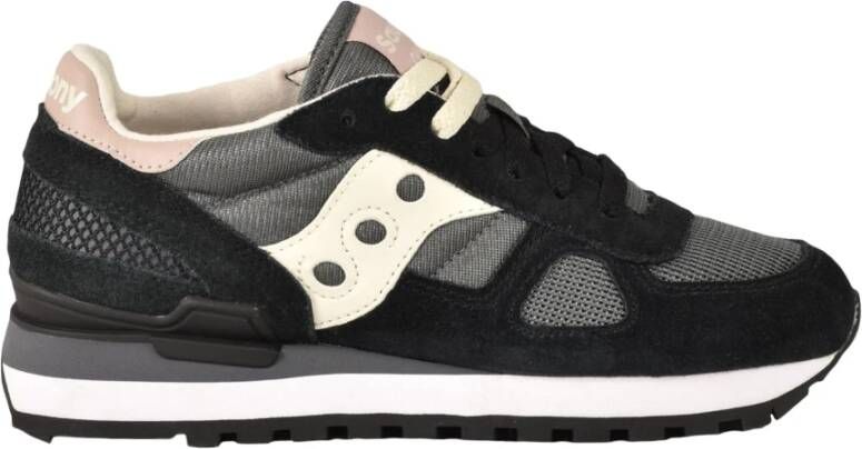 Saucony Sportieve Leren Polyester Rubberen Zool Sneakers Black Dames