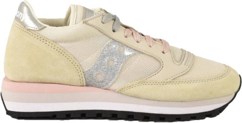 Saucony Stijlvolle Sneakers met Rubberen Zool Beige Dames