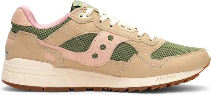 Saucony Stoffen en Suède Sneakers met Rubberen Zool Brown Heren