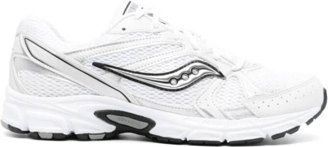 Saucony Witte platte schoenen Mesh Metallic Details White Dames