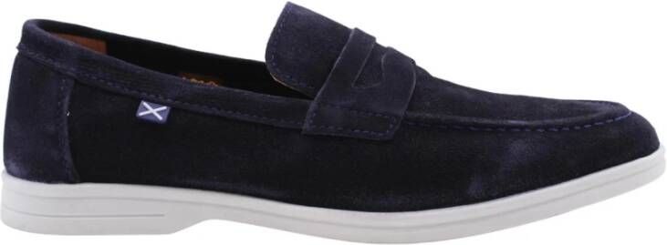 Scapa Klassieke Leren Loafers Blue Heren