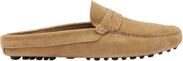 Scarosso Beige Suède Penny Driver Mules Beige Heren