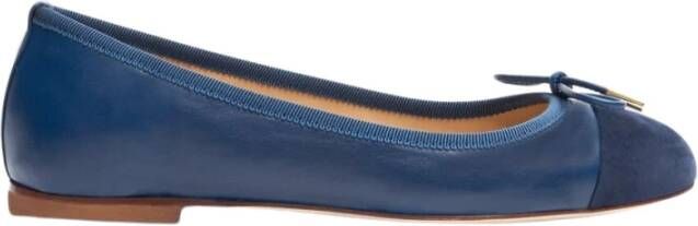 Scarosso Blauwe Carla Leren Ballet Flats Blue Dames