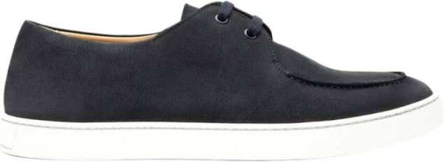 Scarosso Blauwe Nubuck Leren Veterschoenen Blue Heren