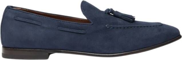 Scarosso Blauwe Suède Tassel Loafers Blue Heren