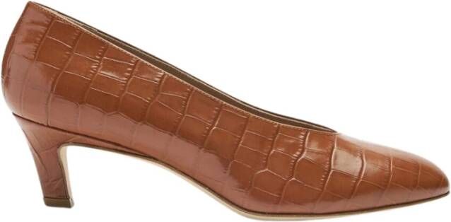 Scarosso Croco Almond Shape Pumps Brown Dames