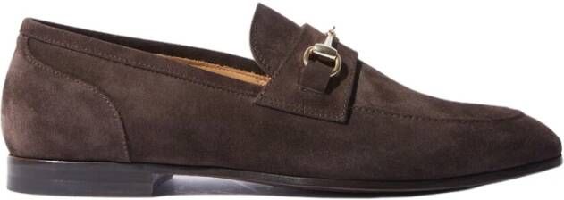 Scarosso Donkerbruine Suede Horsebit Loafers Brown Heren