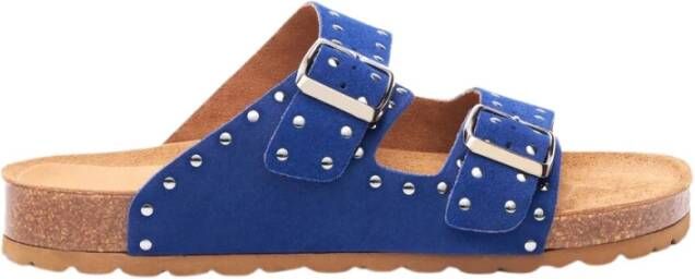 Scarosso Flat Sandals Blue Dames