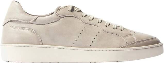 Scarosso Grijze Leren Sneakers met Rubberen Zool Gray Heren