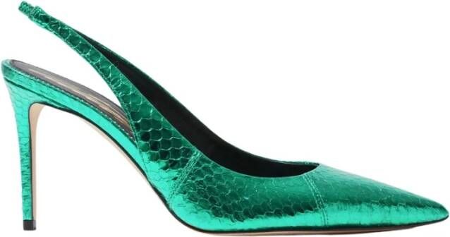 Scarosso Groene Elaphe Slingback Pumps Groen Dames