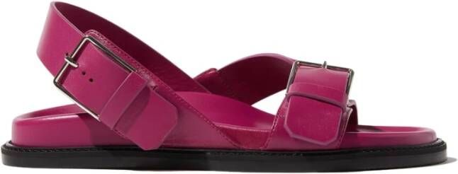 Scarosso Hailey Leren Platte Sandalen Roze Dames