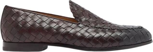 Scarosso Handgemaakte Geweven Leren Loafers Brown Heren