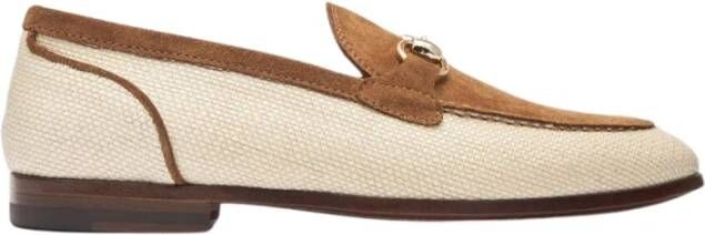 Scarosso Handgemaakte Horsebit Loafers Beige Dames