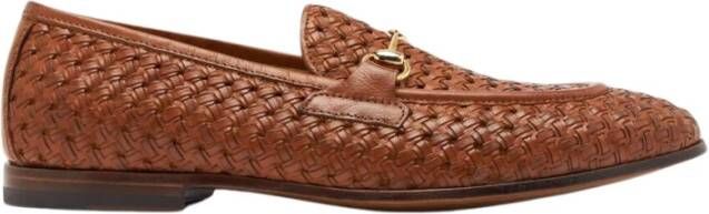 Scarosso Handgemaakte Italiaanse Leren Loafers Brown Heren