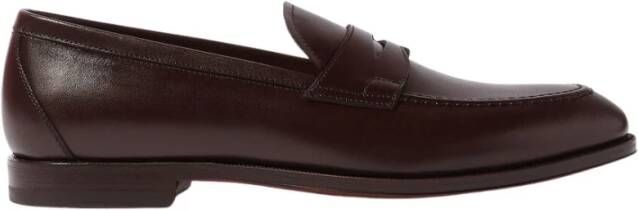 Scarosso Handgemaakte Italiaanse Penny Loafers in bruin kalfsleer Brown Heren