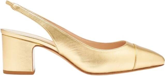 Scarosso Klassieke Miranda Gold Slingback Pumps Yellow Dames