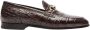 Scarosso Krokoprint Leren Loafers Brown Dames - Thumbnail 1