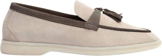 Scarosso Lichtgewicht Kwastloafer in Suède Beige Dames